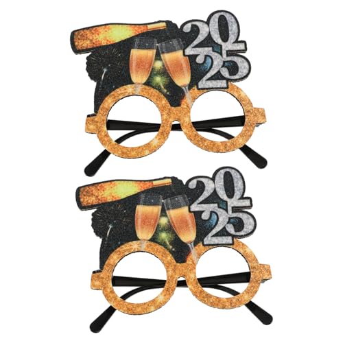 CTIRCHIU 2 Stück Neujahrsbrille Eleganter Schwarzer Goldrahmen Glitzer Party Accessoire für Silvesterfeiern Fotorequisiten für Freunde CTIRCHIU 2 Stück Neujahrsbrille Eleganter Schwarzer Goldrahmen Glitzer Party Accessoire für Silvesterfeiern Fotorequisiten für Freunde von CTIRCHIU