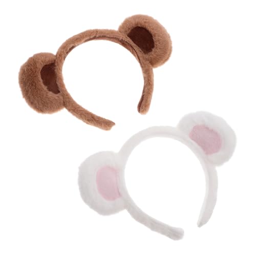CTIRCHIU 2 Stück Plüsch Bärenohren Haarreif Verstellbar Sanft und Leicht für Damen Gesichtsreinigung Make Up Party Cosplay Bequemes Stirnband Vielseitig Einsetzbar von CTIRCHIU