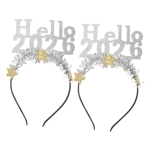 CTIRCHIU 2 Stück Silbernes Year Haarband mit Glitzernden Sternen und Metallic fäden Festliches Stirnband für Erwachsene und Leichtes Vielseitiges Partyaccessoire zu Silvester von CTIRCHIU