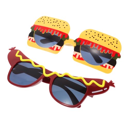 CTIRCHIU 2 Stück Teiliges Partybrillen mit Lustigen Hamburger und Hotdog Auffällige Foto Requisiten für Halloween Kostümfestivals Vielseitige Partybrillen für Altersgruppen Zubehör für und von CTIRCHIU