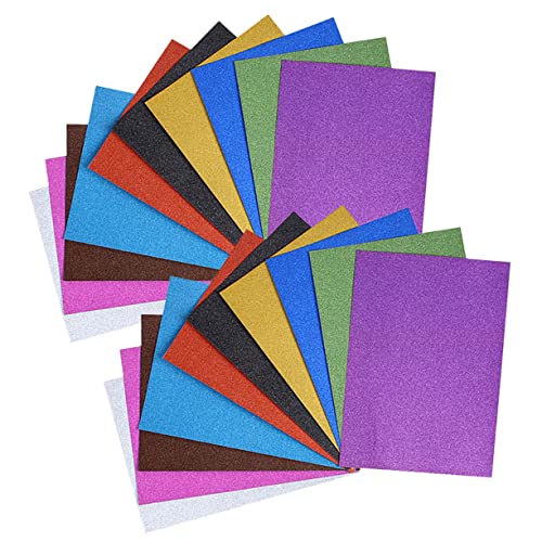 CTIRCHIU 20Stücke Glitzerpapier Glitzer Kartonkarten für DIY Bastelprojekte mit Kleber Kleber Bastelmaterial für Party Dekoration CTIRCHIU 20Stücke Glitzerpapier Glitzer Kartonkarten für DIY Bastelprojekte mit Kleber Kleber Bastelmaterial für Party Dekoration von CTIRCHIU