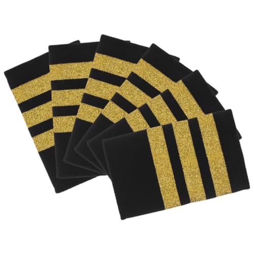 CTIRCHIU 3 Paare Piloten Schulterklappen mit Goldstreifen für Männer und Frauen Strapazierfähige Epauletten für für Piloten und Cosplay CTIRCHIU 3 Paare Piloten Schulterklappen mit Goldstreifen für Männer und Frauen Strapazierfähige Epauletten für für Piloten und Cosplay von CTIRCHIU