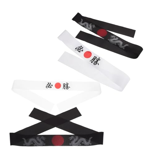 CTIRCHIU 4 Stück Japanisches Ninja Stirnband für Verstellbar Karate Sport Kostüm Zubehör Vielseitig für Partys und Rollenspiele Geeignet von CTIRCHIU