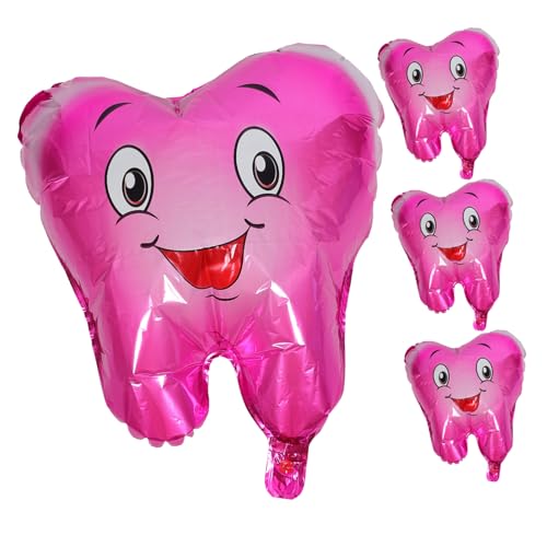 CTIRCHIU 4Stücke Pack Aufblasbare Zahnballons für Babyparty Süße Folienballons zur Geburtstagsdeko für Kindergeburtstag und Feierlichkeiten mit Bezauberndem Design von CTIRCHIU