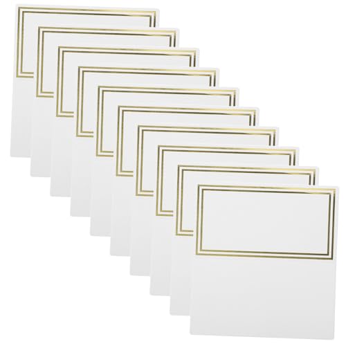 CTIRCHIU 50Stücke Tischkarten mit Goldenen Kanten Blanko Namenskarten für Hochzeiten Partys und Besondere Anlässe Hochwertige Platzkarten zur Einfachen Beschriftung von CTIRCHIU