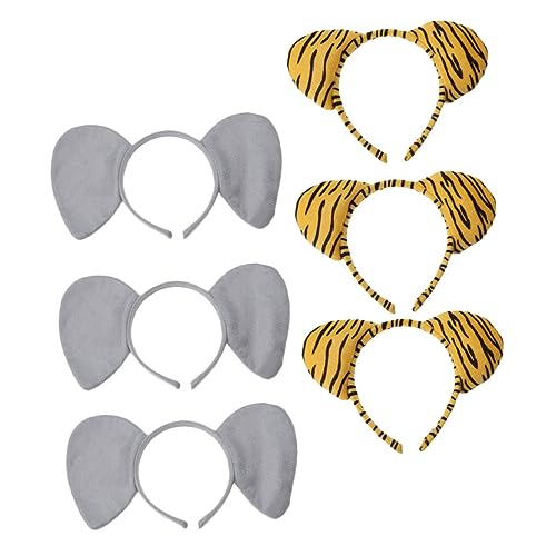 CTIRCHIU 6 Stück Teiliges Niedlicher Cartoon Tierohren Haarreifen für Flauschige Tierkopf Stirnbänder Bunte Haarschmuck Accessoires für Kindergarten Party und Fotorequisiten Zufällige von CTIRCHIU