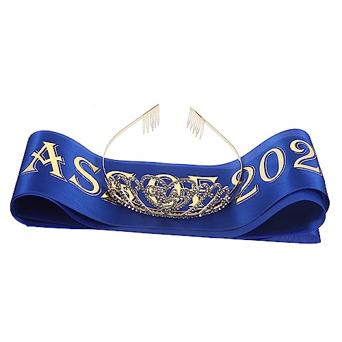 CTIRCHIU Abschlussfeier Sash mit Verstellbare Polyester Schärpe mit Stabiler Haarreif mit Strass Geeignet für Schüler und Partyveranstaltungen von CTIRCHIU