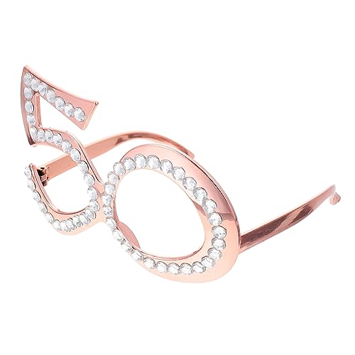 CTIRCHIU Altersbrille Cool Zeigen Roségold 50. geburtstag brille lustige schnapsgläser lustige brillen Geburtstagsfeiergeschenk Gläser zur Geburtstagsdekoration Zahl Geburtstagsbrille Stk von CTIRCHIU