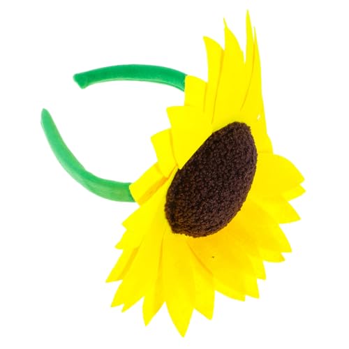 CTIRCHIU Sonnenblumen-stirnband Party-haarreifen Geburtstagsstadband Blume Kopfbedeckung Kopfschmuck Für Mädchen Süßes Stirnband Party-haare Sonnenblumenköpfe Stoff Yellow von CTIRCHIU