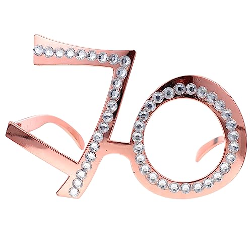 CTIRCHIU geburtstagsfeier brille Geburtstagsgeschenk Party-Brillen-Requisiten überdimensioniert Zahlen 70 faschingsbrille karnevalsbrille Kristallbrillen Brille Foto-Requisite Stk Rose Gold von CTIRCHIU