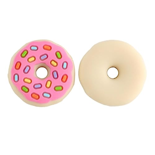 5/10 Stück Mini-Donut-Silikonperlen, niedlich, zum Selbermachen, für die Herstellung von Schlüsselanhängern, Zubehör, DIY-Halskette, Heimdekoration, DIY-Bastelbedarf, 10 Stück, Rosa von CTLH20