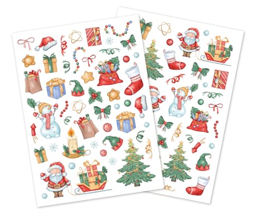 Klassische Weihnachtsaufkleber – 93 Stück – 0,9 cm bis 5,7 cm – Aufkleber Weihnachtsmann, Weihnachtsbaum, Stiefel, Geschenke, Schneemann, Schlitten Klassische Weihnachtsaufkleber – 93 Stück – 0,9 cm bis 5,7 cm – Aufkleber Weihnachtsmann, Weihnachtsbaum, Stiefel, Geschenke, Schneemann, Schlitten von CTOP