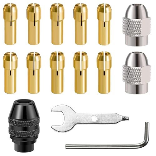 Spannzangen Set, CTRICALVER 15-teiliges Drehwerkzeug-Spannfutter, 0,5–3,2 mm, Messing-Spannzange, mit Ersatz 4486 Multi-Spannfutter, Metallmutter, Schraubenschlüssel und L-Schlüssel Spannzangen Set, CTRICALVER 15-teiliges Drehwerkzeug-Spannfutter, 0,5–3,2 mm, Messing-Spannzange, mit Ersatz 4486 Multi-Spannfutter, Metallmutter, Schraubenschlüssel und L-Schlüssel von CTRICALVER