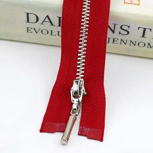 CTRSM Reißverschluss mit Metallzähnen, 2/5 Stück Metallreißverschlüsse 40/50/60/70 cm OpenEnd Decor Zip-Rot-40cm-5Pcs CTRSM Reißverschluss mit Metallzähnen, 2/5 Stück Metallreißverschlüsse 40/50/60/70 cm OpenEnd Decor Zip-Rot-40cm-5Pcs von CTRSM