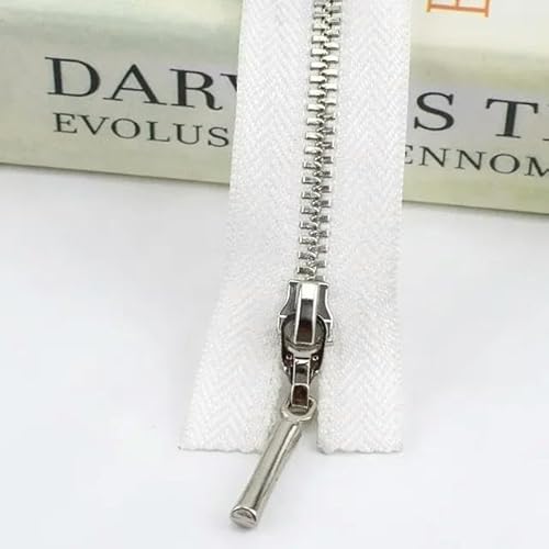 CTRSM Reißverschluss mit Metallzähnen, 2/5 Stück Metallreißverschlüsse 40/50/60/70 cm OpenEnd Decor Zip-Weiß-60cm-5Pcs CTRSM Reißverschluss mit Metallzähnen, 2/5 Stück Metallreißverschlüsse 40/50/60/70 cm OpenEnd Decor Zip-Weiß-60cm-5Pcs von CTRSM