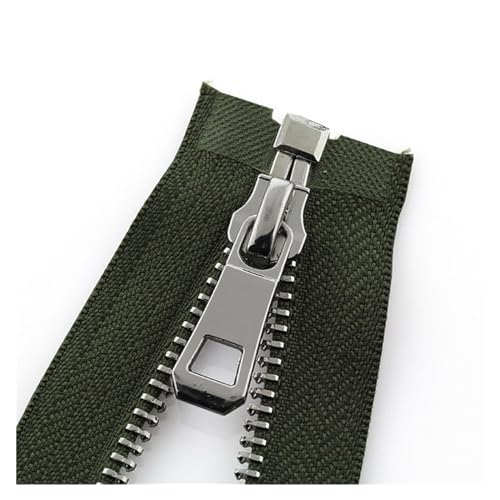 CTRSM Reißverschluss mit Metallzähnen, 55/65/75 cm offener Reißverschluss for Selbernähen von Kleidungszubehör, Reißverschluss for Jacken, Mäntel, Kleidungsstücke, Schuhe(Green,55CM-5#) von CTRSM