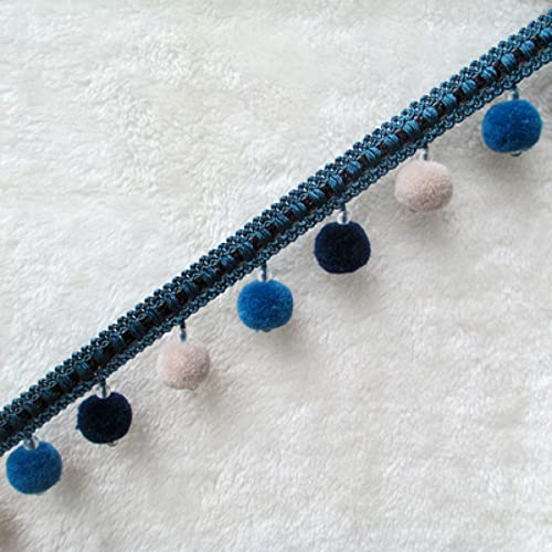 CTRSM Vorhangquasten, Quasten für Aufnähen, Spitzenbesatz, Quaste, Fransen, Haarball, Vorhang, Sofa, Tischdecke, Zubehör, Spitzenbesatz, DIY-Dekoration, Bayberry-Pompom(Deep Blue) von CTRSM