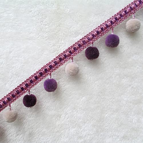CTRSM Vorhangquasten, Quasten für Aufnähen, Spitzenbesatz, Quaste, Fransen, Haarball, Vorhang, Sofa, Tischdecke, Zubehör, Spitzenbesatz, DIY-Dekoration, Bayberry-Pompom(Purple) von CTRSM