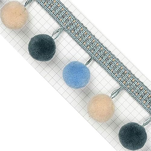 Quastenfransenbesatz, 4 Meter große Bommelborte mit Fransen, for Vorhänge, for Nähen, Quastenbälle, Pompons, Polstermöbel, Kissen, Dekoration, Basteln(6) von CTRSM