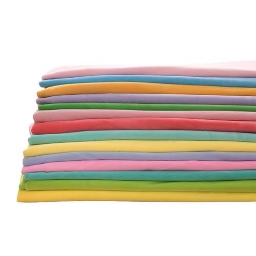 Samtstoff, Fleecestoff, For Heimtextilien und Bastelarbeiten, superweicher Samt, Plüschflor, Vorhangstoff, 1 Stück = 50 x 50 cm, 40 Farben(Pink 2) von CTRSM