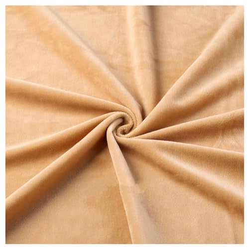 Samtstoff, Fleecestoff, For Nähen, weicher, plüschiger, schlichter Polstersamtstoff, kurzfloriger, samtartiger Strukturstoff, 50 x 50 cm(Camel) von CTRSM