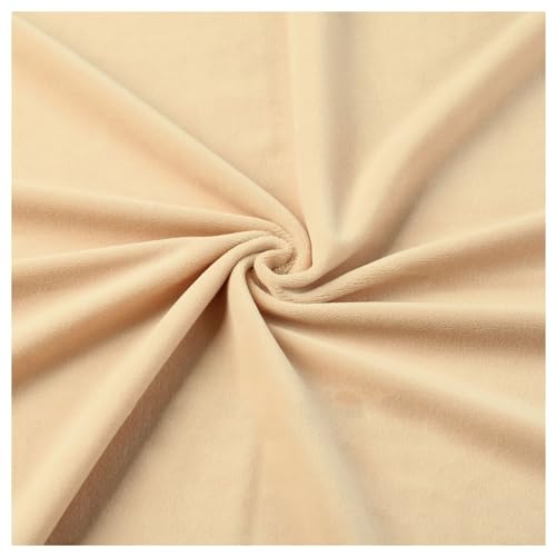 Samtstoff, Fleecestoff, For Nähen, weicher, plüschiger, schlichter Polstersamtstoff, kurzfloriger, samtartiger Strukturstoff, 50 x 50 cm(Light Khaki 1) von CTRSM