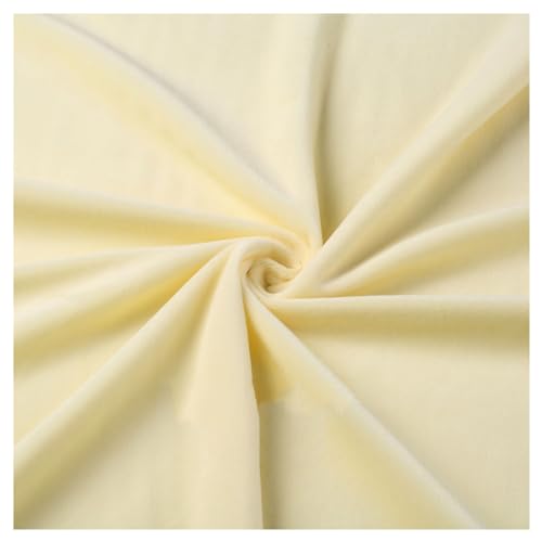 Samtstoff, Fleecestoff, For Nähen, weicher, plüschiger, schlichter Polstersamtstoff, kurzfloriger, samtartiger Strukturstoff, 50 x 50 cm(Light Yellow) von CTRSM