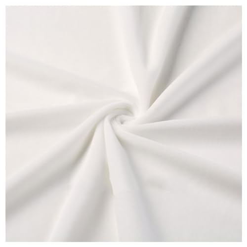 Samtstoff, Fleecestoff, For Nähen, weicher, plüschiger, schlichter Polstersamtstoff, kurzfloriger, samtartiger Strukturstoff, 50 x 50 cm(White) von CTRSM