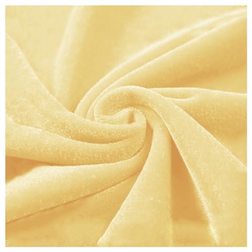 Samtstoff, Fleecestoff, For Vorhänge, Kissen, Näharbeiten, Heimtextilien, 100x160cm/100x200cm(Light Yellow,100x200cm) von CTRSM