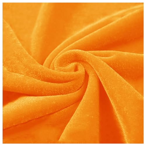 Samtstoff, Fleecestoff, For Vorhänge, Kissen, Näharbeiten, Heimtextilien, 100x160cm/100x200cm(Orange,100x200cm) von CTRSM