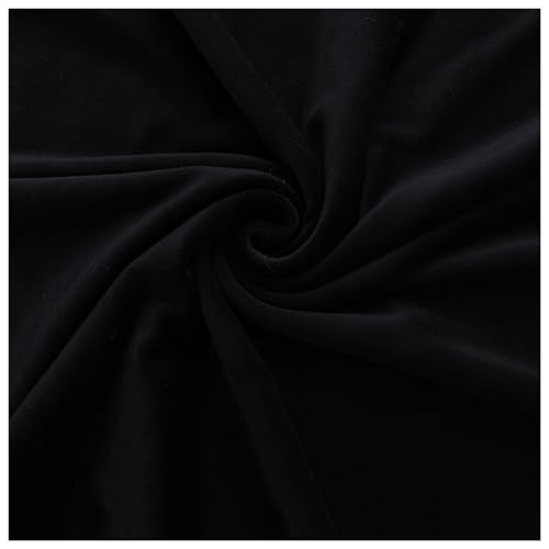 Samtstoff, Fleecestoff, Veloursstoff for Polster, Schneiderei, Vorhang, Kissen, Bastelstoff, Kleiderstoff, Vorhangstoff in 38 Farben, Meterware, 50 x 160 cm(Black) von CTRSM