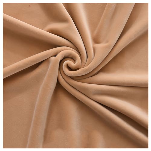 Samtstoff, Fleecestoff, Veloursstoff for Polster, Schneiderei, Vorhang, Kissen, Bastelstoff, Kleiderstoff, Vorhangstoff in 38 Farben, Meterware, 50 x 160 cm(Camel Color) von CTRSM