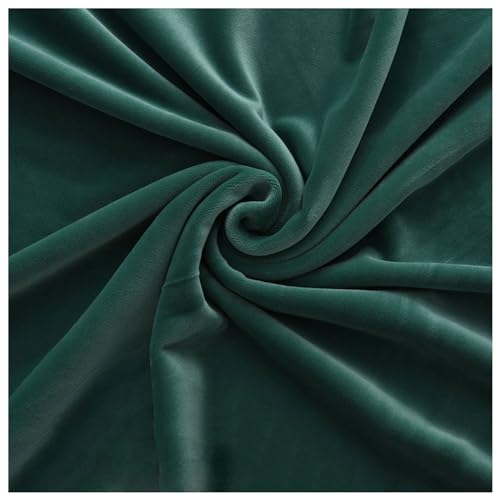 Samtstoff, Fleecestoff, Veloursstoff for Polster, Schneiderei, Vorhang, Kissen, Bastelstoff, Kleiderstoff, Vorhangstoff in 38 Farben, Meterware, 50 x 160 cm(Green 6) von CTRSM