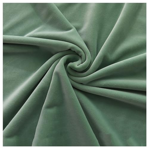 Samtstoff, Fleecestoff, Veloursstoff for Polster, Schneiderei, Vorhang, Kissen, Bastelstoff, Kleiderstoff, Vorhangstoff in 38 Farben, Meterware, 50 x 160 cm(Green 8) von CTRSM
