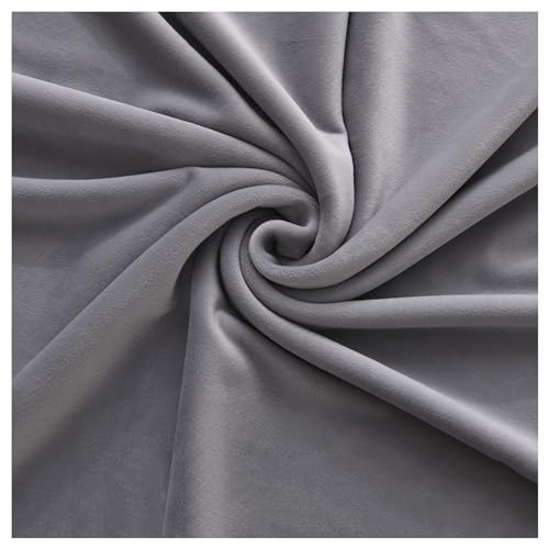 Samtstoff, Fleecestoff, Veloursstoff for Polster, Schneiderei, Vorhang, Kissen, Bastelstoff, Kleiderstoff, Vorhangstoff in 38 Farben, Meterware, 50 x 160 cm(Grey 1) von CTRSM