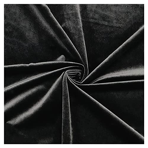 Samtstoff, Fleecestoff, lang, 145 cm, 55 Zoll breit, Polyester, nicht Velours, Polsterstoff for Nähen, Basteln, Dekorationen, Kopfteil(Black90) von CTRSM