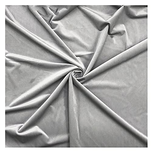Samtstoff, Fleecestoff, lang, 145 cm, 55 Zoll breit, Polyester, nicht Velours, Polsterstoff for Nähen, Basteln, Dekorationen, Kopfteil(Silver Gey97) von CTRSM