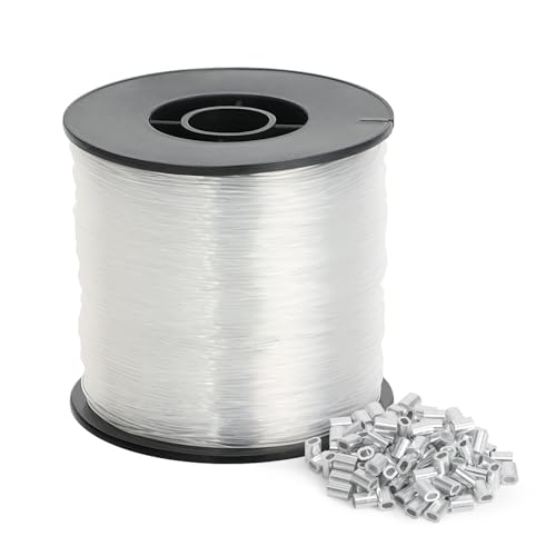 Nylonfaden Transparent Reißfest 0.8mm x 200m,Nylonschnur zum Aufhängen mit 120PCS Aluminium Crimphülsen,Durchsichtiger Faden,Nylonschnur für Armbänder für Angel, Basteln, Schmuck, DIY Crafting Nylonfaden Transparent Reißfest 0.8mm x 200m,Nylonschnur zum Aufhängen mit 120PCS Aluminium Crimphülsen,Durchsichtiger Faden,Nylonschnur für Armbänder für Angel, Basteln, Schmuck, DIY Crafting von CTYUEYUN