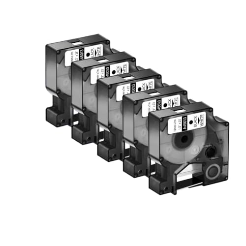 Kompatibel 5 8 10 Pack schwarz auf weißes 12 -mm(8PK Black on White) von CUAWBAPF