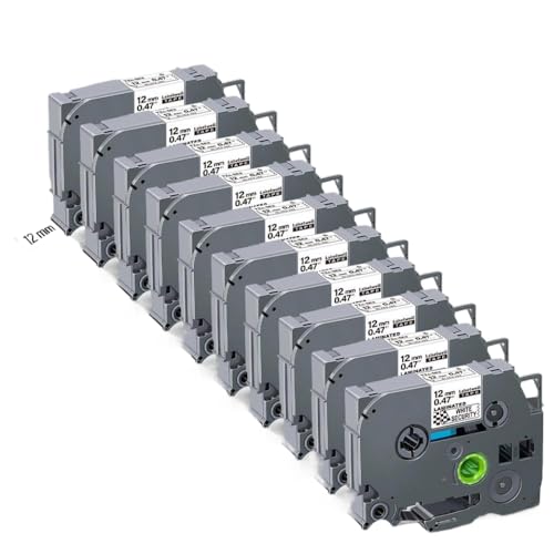 Kompatible Etiketten Kompatibel mit SE4 SE3 SE5 12 mm 18mm 24mm Sicherheitsbänder schwarz auf Weiß Kompatibel mit Etikettiererhersteller(10PK Labels) von CUAWBAPF