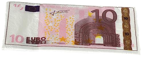 CUCUBA 10 Servietten, 2-lagig, 34 x 33 cm, blau, für Geburtstag, Thema Banknote, 10 Euro CUCUBA 10 Servietten, 2-lagig, 34 x 33 cm, blau, für Geburtstag, Thema Banknote, 10 Euro von CUCUBA