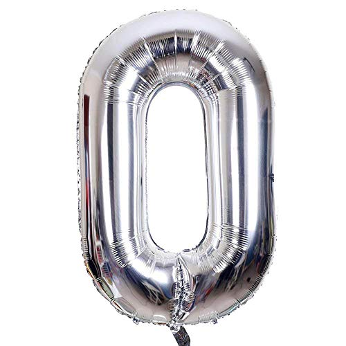 CUCUBA Luftballon Anzahl für Geburtstage / Parteien Größe 35cm Farbe Silber (Nummer 0) von CUCUBA