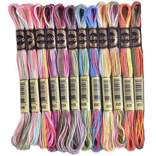 12 Stränge variierte Stickseide, magische Farbe Sechs Strangstickfäden, nicht vervollständigtes Zahnseide für Kreuzstich, Nadelpunkt, variabliger Faden 12 Stränge variierte Stickseide, magische Farbe Sechs Strangstickfäden, nicht vervollständigtes Zahnseide für Kreuzstich, Nadelpunkt, variabliger Faden von CUCUFA