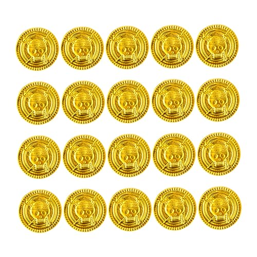 CUCUFA Piraten Goldmünze Halloween Plastik Schatzsuche Spiel Münzen Requisiten für Party 20PCS, Schatzsuche Münzen CUCUFA Piraten Goldmünze Halloween Plastik Schatzsuche Spiel Münzen Requisiten für Party 20PCS, Schatzsuche Münzen von CUCUFA