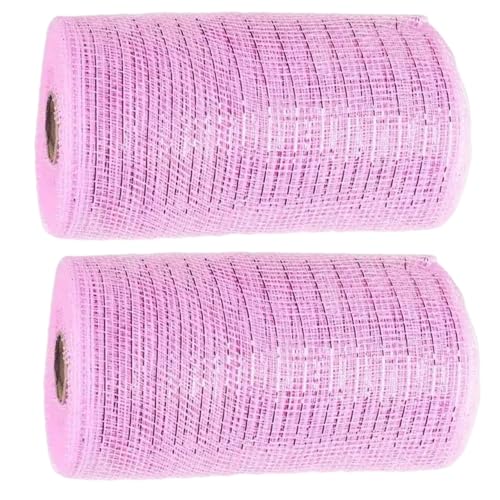 Mesh Ribbon 2 Roll 2 Farbe 6in x 30 Fuß Dekorative Netzrollen Puttible DIY-freundliches Plastikband für Kränze, Weihnachtsbaum, Kleidung, Tischläufer, dekorativ von CUCUFA