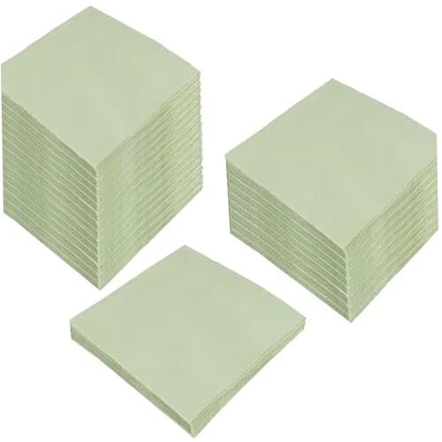 Salbeigrüne Servietten, 100 Stück Party-Papierservietten, Einweg-Cocktailservietten, Dinner-Papier für Partys von CUCUFA