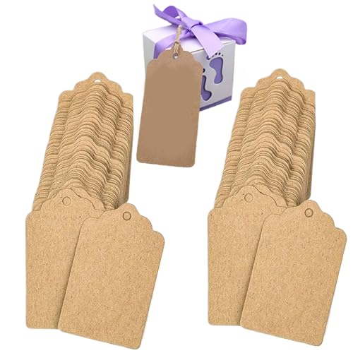 Versandschilds, 100pcs 1.18x1.97 Kraftpapier Tags, dekoratives Leerzeichen für Kennzeichnung, beschreibbare Waren, Display für Produktschmuckkleidung, Tag von CUCUFA
