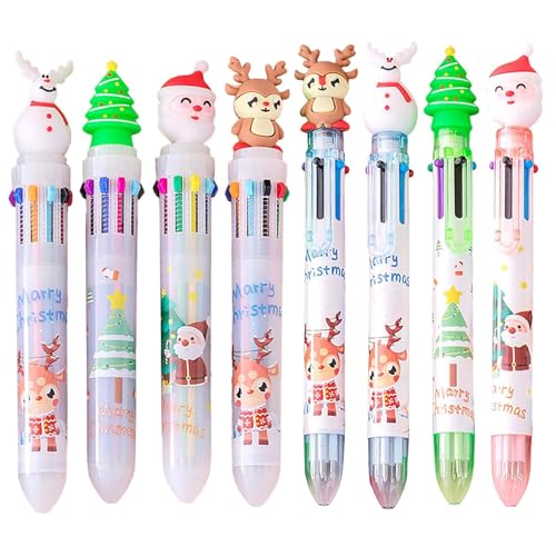 Weihnachtsstifte 8pcs 6 Zoll 6 in 1/10 in 1 mehrfarbiger Kugelschreiber mit charmantermaßen einsenksamer 0, 5 -mm -NIB -Multi -farbige Stifte für Schüler, Kinder, Lehrer, mehrfarbiger Stift einem Weihnachtsstifte 8pcs 6 Zoll 6 in 1/10 in 1 mehrfarbiger Kugelschreiber mit charmantermaßen einsenksamer 0, 5 -mm -NIB -Multi -farbige Stifte für Schüler, Kinder, Lehrer, mehrfarbiger Stift einem von CUCUFA