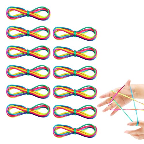 CUEMOON 12 Stück Fingertwist, Fadenspiel Fingerspiel, Regenbogen Fingerspiel, Flexibles Fadenspiele Für Kinder,Rainbow Rope,Ideal Als Kleines Geschenk CUEMOON 12 Stück Fingertwist, Fadenspiel Fingerspiel, Regenbogen Fingerspiel, Flexibles Fadenspiele Für Kinder,Rainbow Rope,Ideal Als Kleines Geschenk von CUEMOON