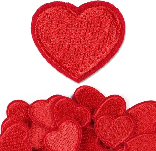 CUEMOON 24 Stück Rote Herz Aufnäher bestickt Patches, Herzförmige Aufnäher, zum Aufbügeln/Aufnähen, dekorative Flicken für Kleidung, Hosen, Rucksäcke, Hüte, Jeans, DIY-Zubehör CUEMOON 24 Stück Rote Herz Aufnäher bestickt Patches, Herzförmige Aufnäher, zum Aufbügeln/Aufnähen, dekorative Flicken für Kleidung, Hosen, Rucksäcke, Hüte, Jeans, DIY-Zubehör von CUEMOON